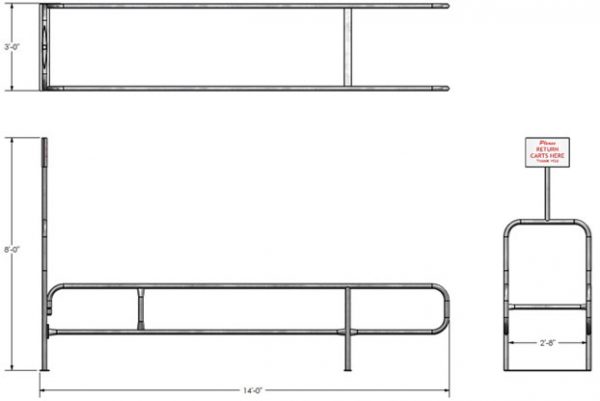 360 Series Cart Corral Dimensions